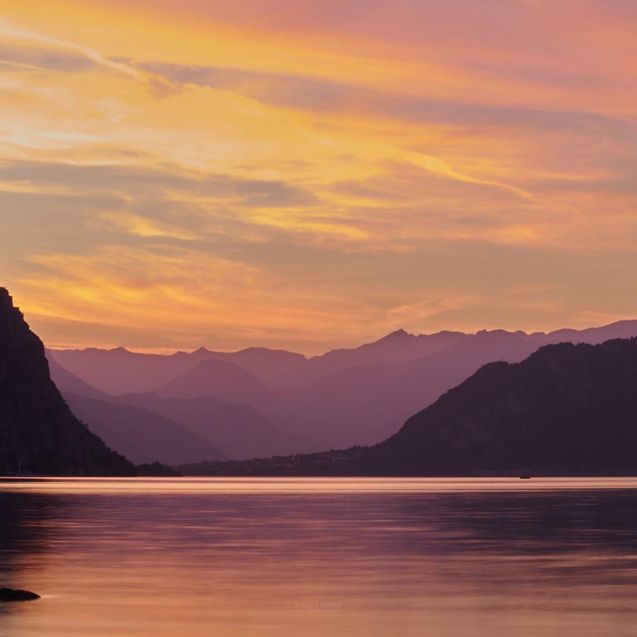 Sunset over Lecco, Italy