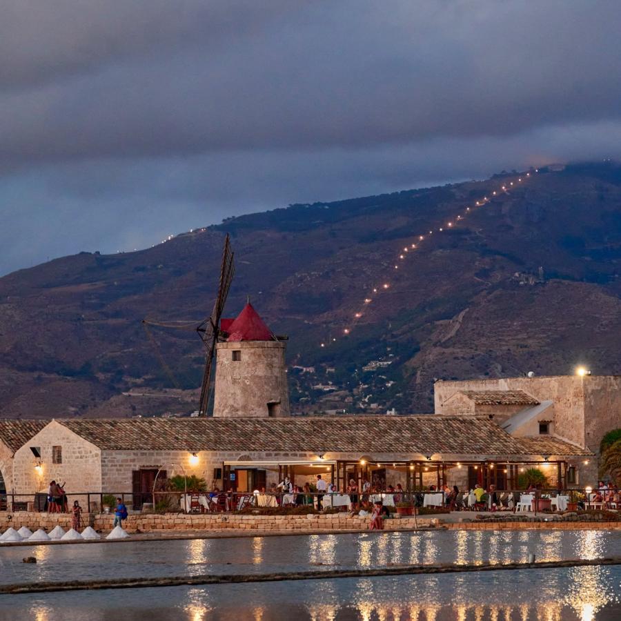 The salt flats at sunset. Sicily.